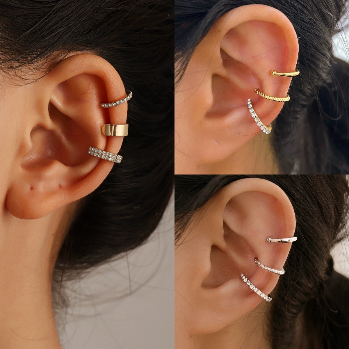Brand universal ear clips, set, European style, no pierced ears