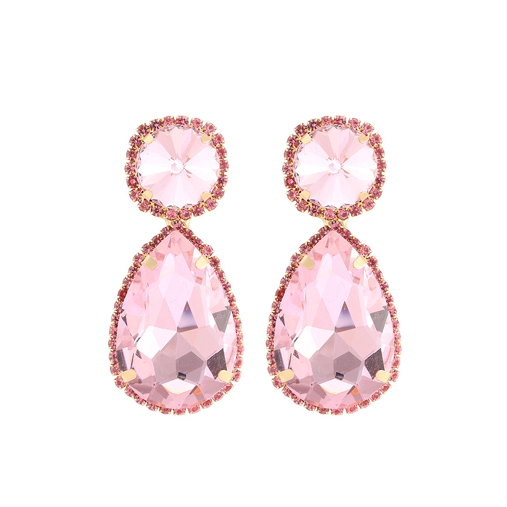 Glass Material 1 Pair Fashion Water Droplets Glass Plating Women's Drop Earrings