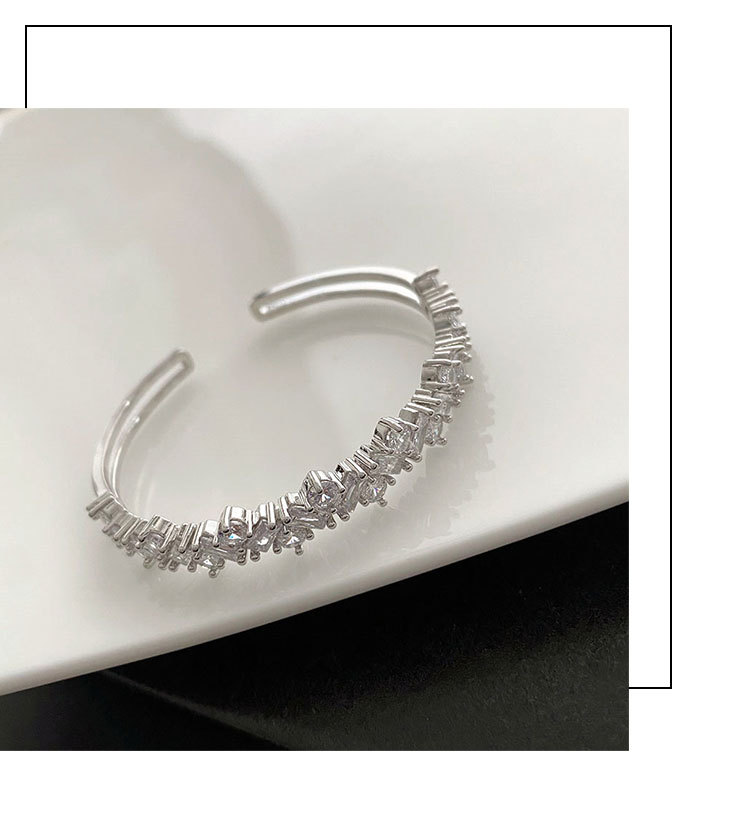 Party Occasion Alloy, Copper Material 1 Piece Ins Style Round Alloy Copper Inlay Zircon Women's Bangle