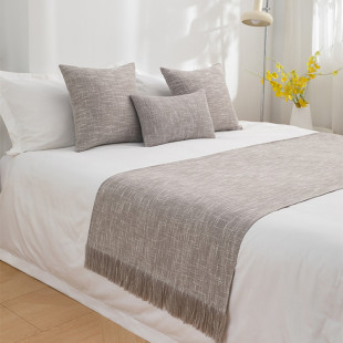Plain Cotton and Linen Hotel Bed Runner American Country Bed Cover Inn Bed End Strip Hotel Mattress Cloth