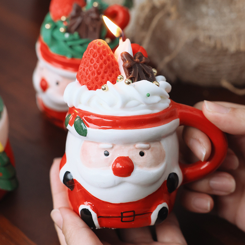 かわいいサンタクロースセラミックカップアロマキャンドル創造ブーツ熱売クリスマスキャンドル卸売り国境を越えた|undefined
