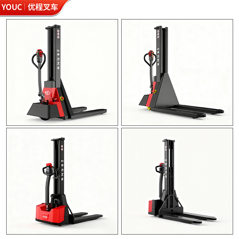 Zhongli 1.5 toneladas de doble elevación camión de transporte de ganado camión hidráulico de elevación alta pila camión de carga y descarga elevadora eléctrica