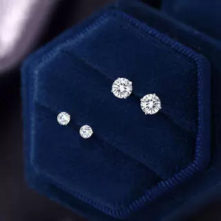 S999足银锆石耳钉睡觉不用摘耳环养耳棒2022年新款耳饰女气质批发
