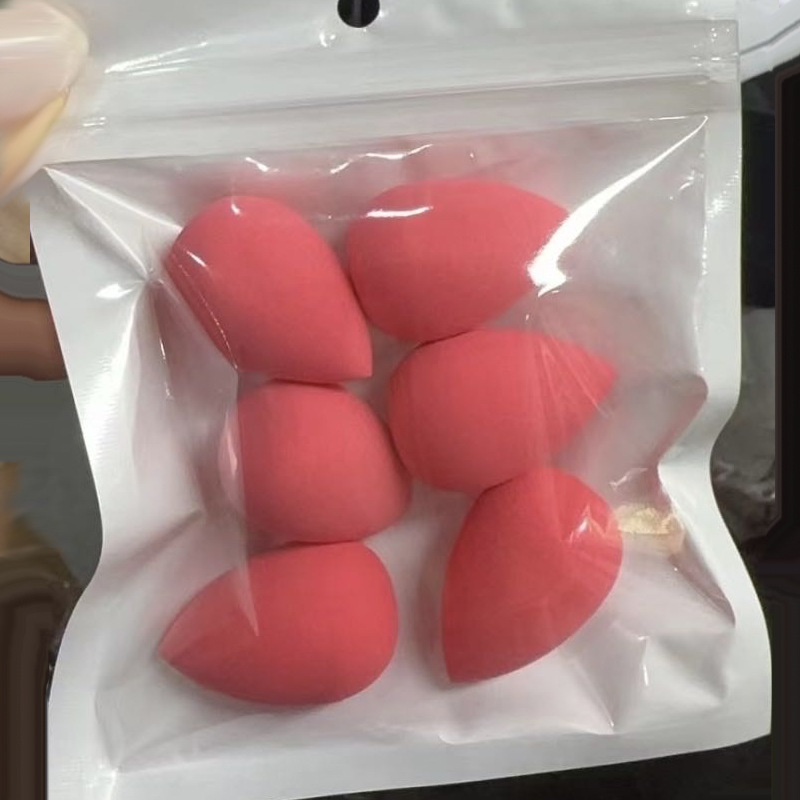 Mini huevo de maquillaje seco y húmedo doble uso sonriente caja de PVC forma de gota de agua inclinada forma de polvo herramienta de maquillaje huevo de maquillaje image 10