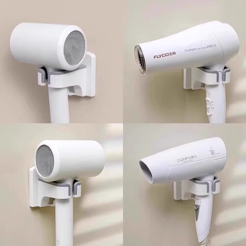 Hand-free hairdryer holder lazy shelf home fixed bracket hair drying wall-mounted bathroom
