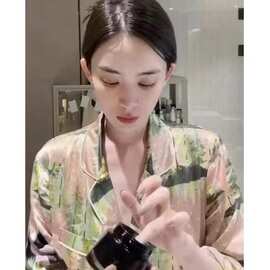 现货特价轻微瑕疵 可外穿家居服艺术感印花长袖睡衣上衣女50902