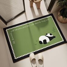卡通熊猫浴室地垫卫生间门口防滑垫厕所吸水速干硅藻泥地垫可代发