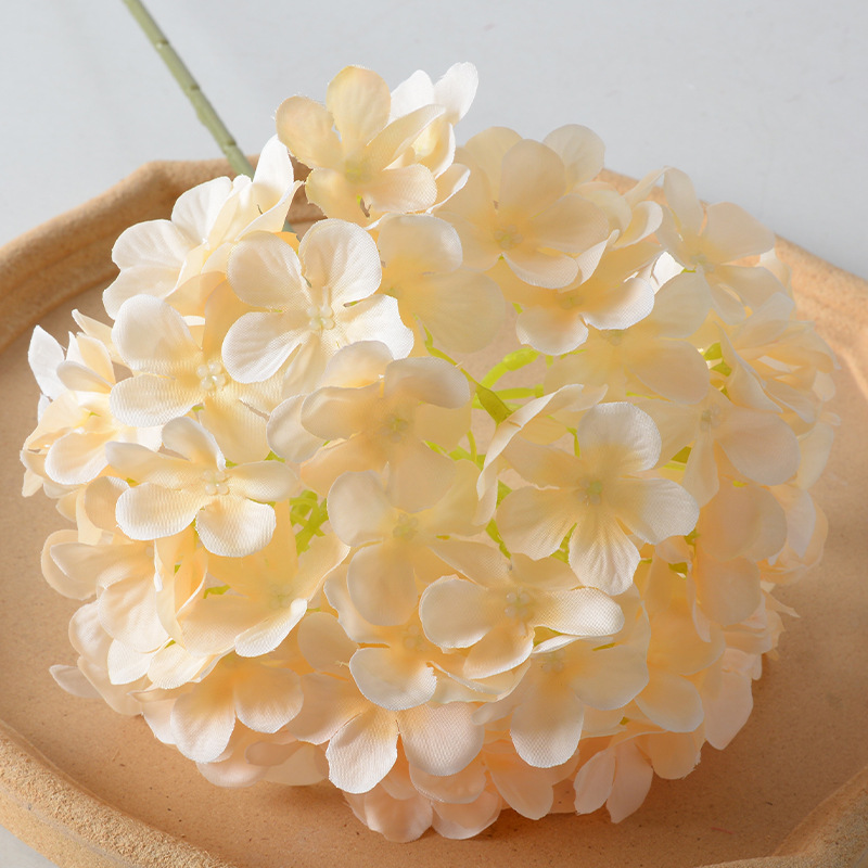 Piruleta de boda de hortensias de simulación, sentido avanzado, hortensias, auditorio de bodas, hileras de flores falsas, arreglo de pared de flores, hileras de flores