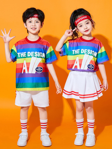 Children's Sports Day Uniform for Primary School Cheerleading Team Performance, Kindergarten Class Uniform, National Style Dance Performance Uniform