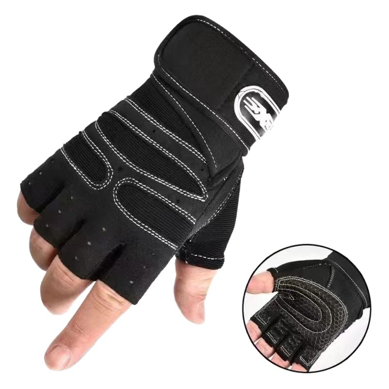 Fitness Gloves for Men and Women, Half-Finger Sports, Tactical Cycling, Half-Cut, Outdoor Mountaineering, Long-Wrist, Breathable, Non-Slip, Wear-Resistant