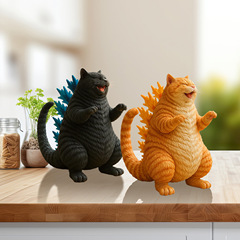 跨境新品Monster Cat Figurine怪兽猫雕像家居办公桌面创意装饰品