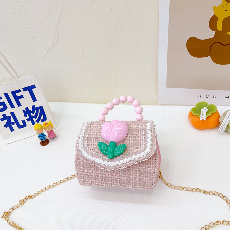 2022 nuevo arco de la celebridad en línea tejida bolso de los niños de las mujeres de estilo coreano lindo crossbody mini bolso de la perla