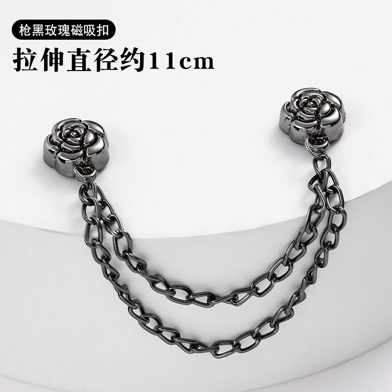 Gun Black Rose Magnetic Buckle