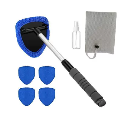 Car cleaning tools – Wholesale Telescopic Pole Car Window - 1-set-five-sided-telescopic-pole-5-blue-cloth-covers-spray-bottle-mesh-bag
