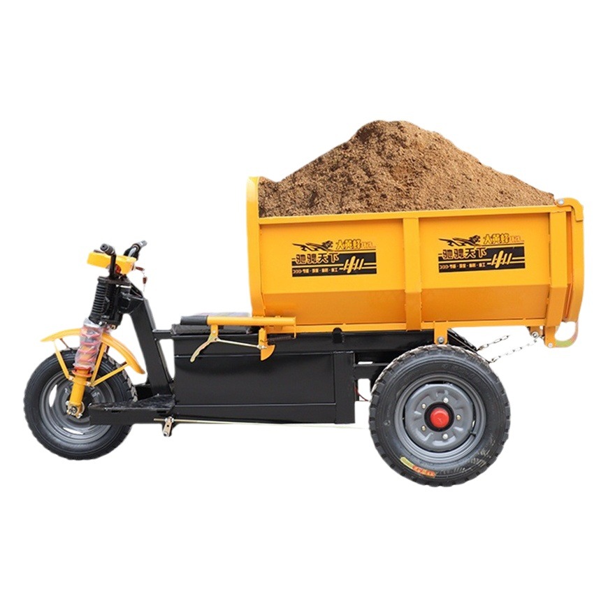 Triciclo de ingeniería eléctrica de tres puertas para caballos de caballería de energía seca y eléctrica para el transporte de materiales pesados en el sitio de construcción