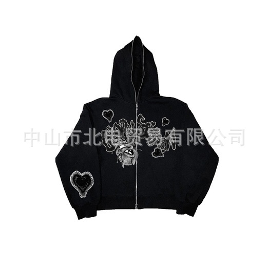 thumbnail image 1 of Chaqueta tipo cárdigan de manga larga con estampado completo de estrella de cinco puntas y estilo retro americano 2022, tendencia nacional para hombres y mujeres, tops para parejas, 1 of 5
