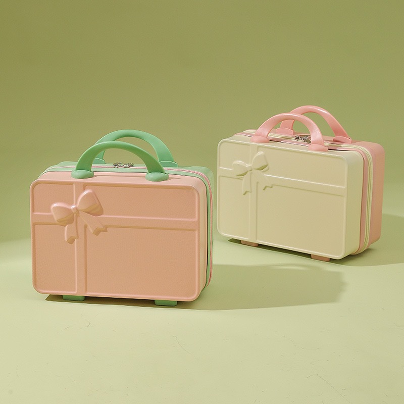 Estuche de cosméticos retro mini estuche de mano de 14 pulgadas, equipaje pequeño, bolsa de cosméticos de almacenamiento de recuerdos, caja de contraseña pequeña