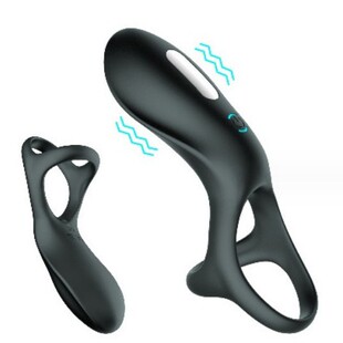 Adult supplies wholesale rechargeable silicone vibration delay lock ring JJ ring male masturbation device Amazon hot sale