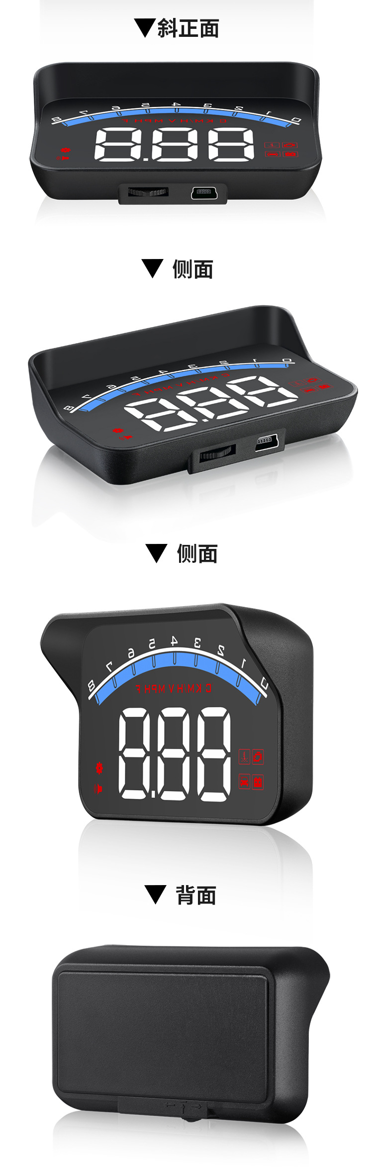 Portable Car Display Obd Car Modified High-Definition Code Meter Projector Shenzhen Hud Head-Up Display M6S