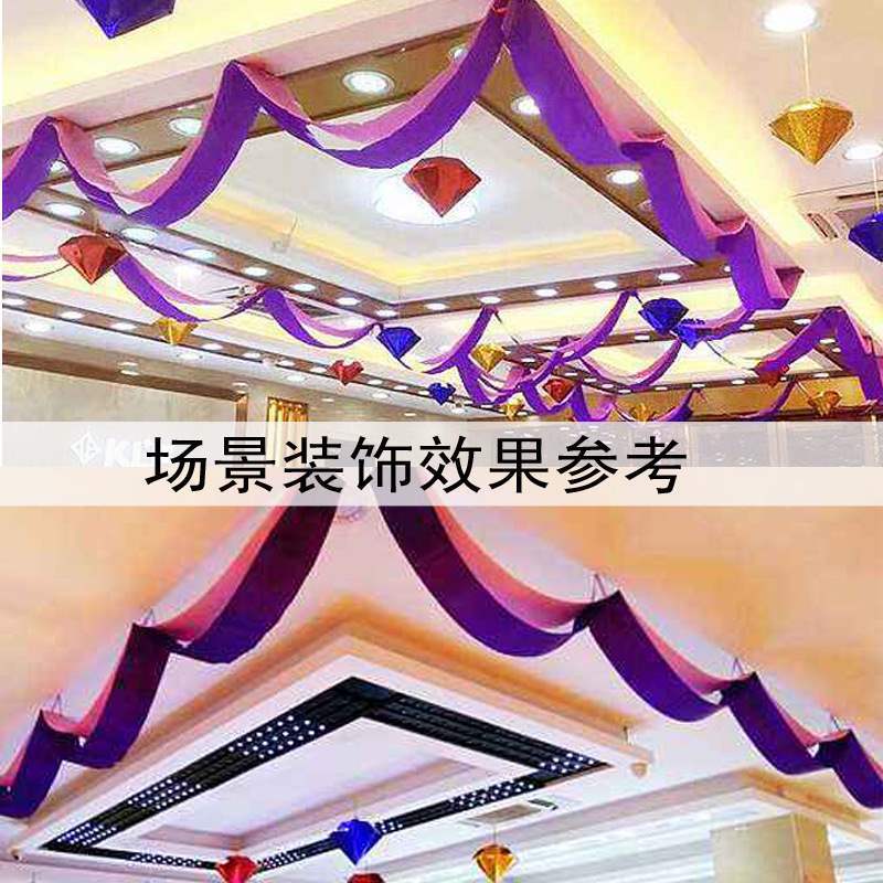 10 cm de ancho seda cinta cinta cinta cinta color bandera de tela roja bandera ondulada silla de techo decoración de celebración