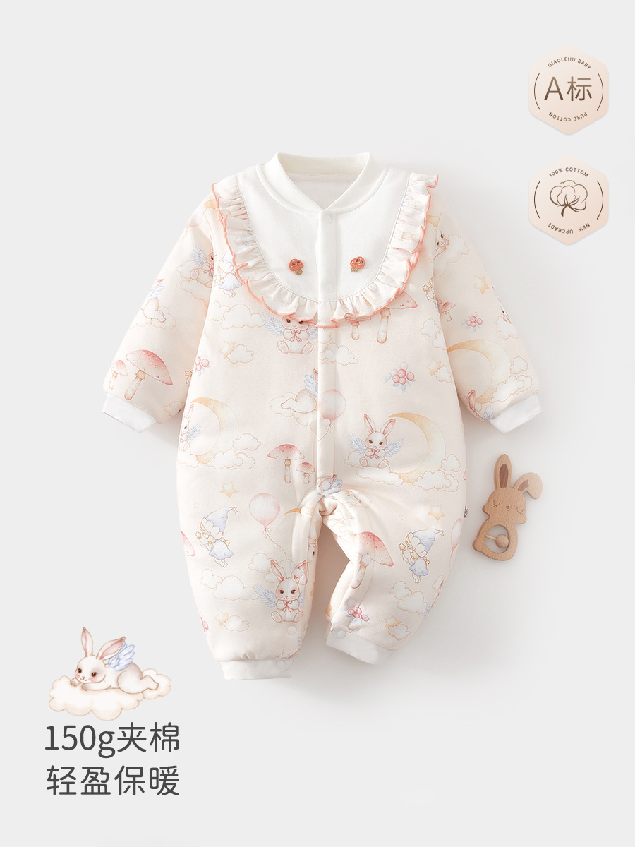 baby cotton-padded jumpsuit baby going out cotton-padded romper princess style cotton thickened 150g romper winter clothes