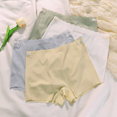 防走光安全褲打底褲中腰收腹女內褲波浪邊無痕冰絲無痕短褲頭