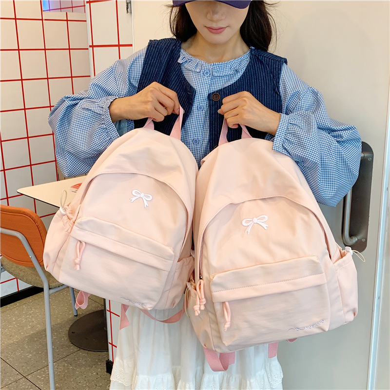 日系ins书包女2025新款初高中生学院风双肩包上课简约百搭背包女|undefined