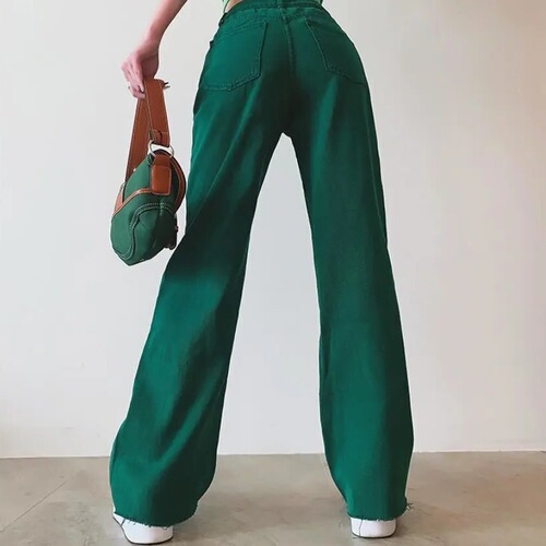 High-waisted loose wide-leg women's jeans