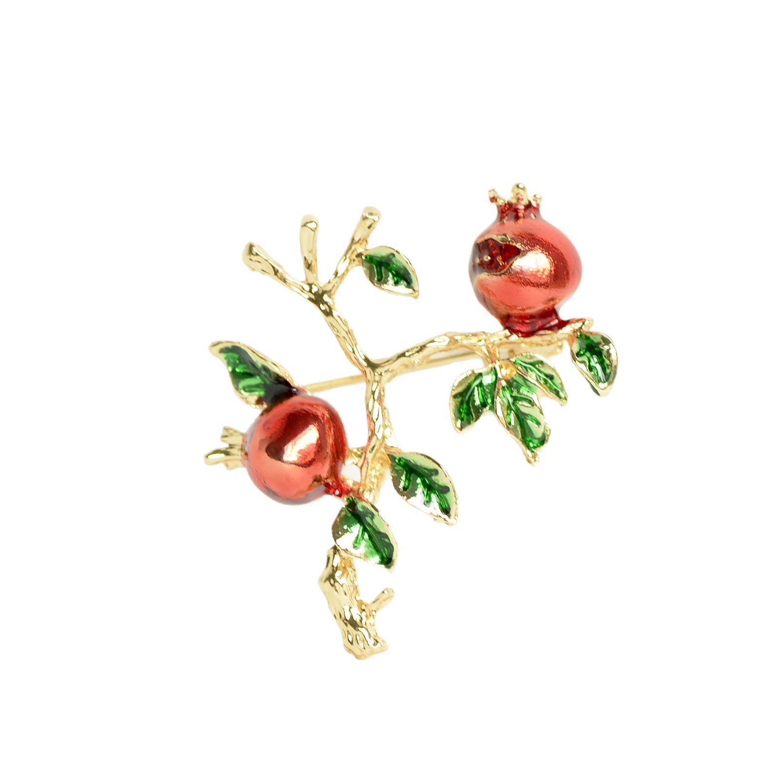 Cross-Border Enamel Pomegranate Brooch Niche High-End Women's High-End Brooch Suit Accessories Retro Corsage Batch Goods