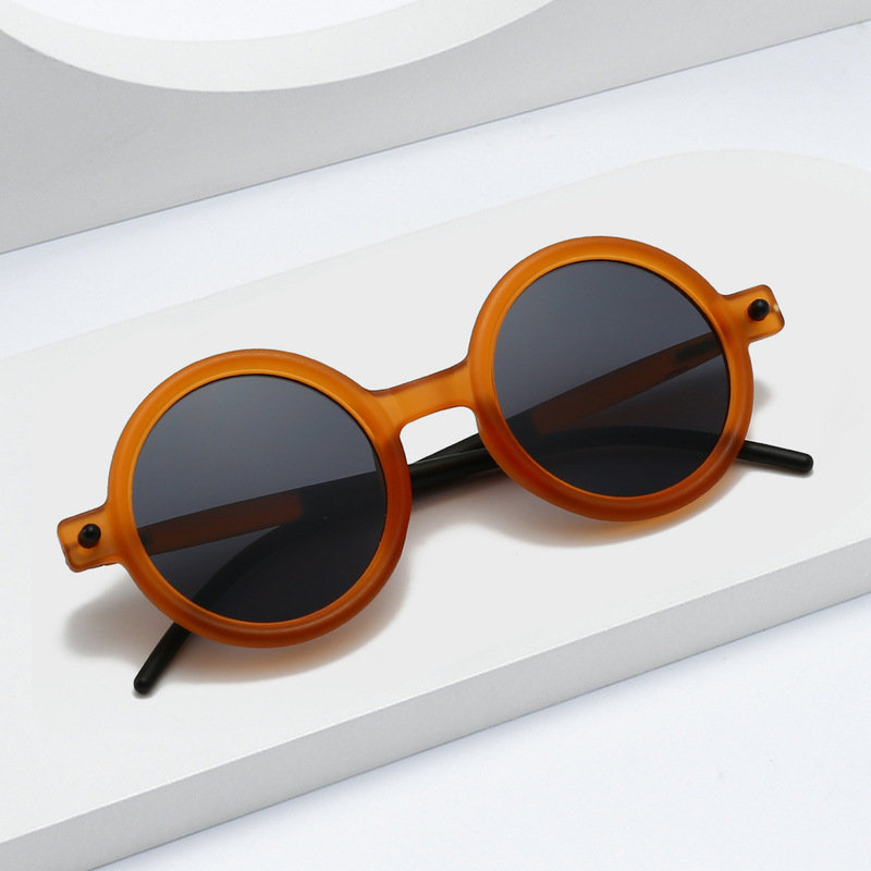 European and American Retro Literary Ins Round Frame Sunglasses Modern Fashion Versatile Internet Celebrity Street Style Sunglasses Cross-Border Trendy Glasses