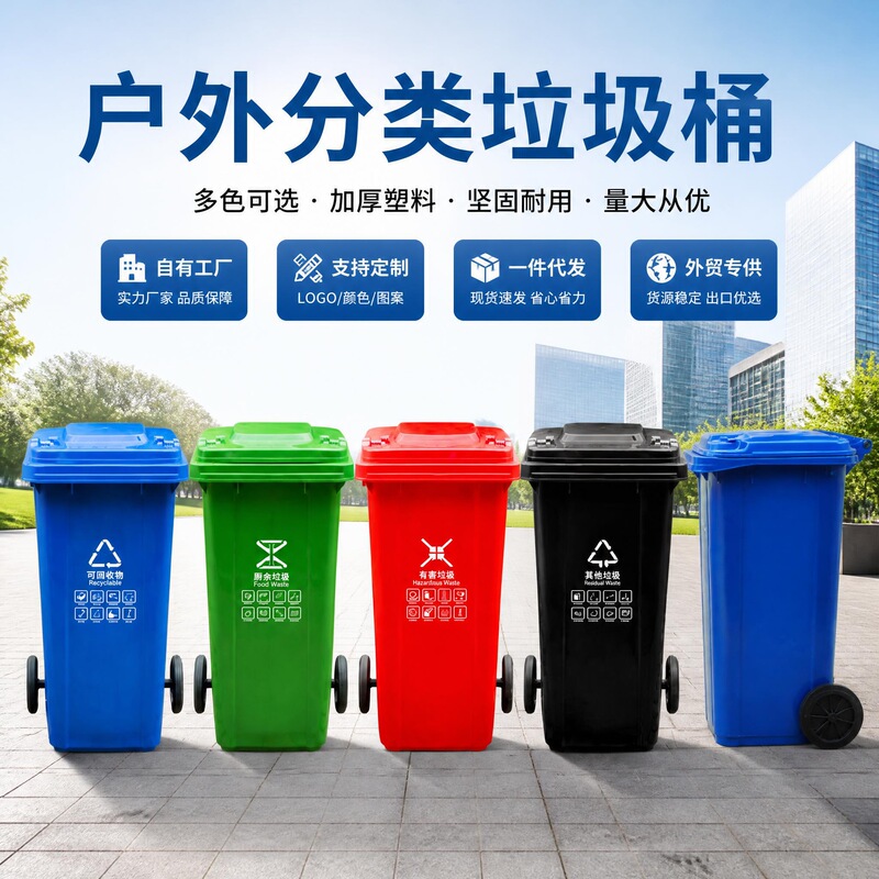 240L Sanitation Trash Bin, Large Capacity Outdoor Plastic Bin, Classified Waste Container, Large Size, Direct Supply from Manufacturer 240L Sanitation Trash Bin, Large Capacity Outdoor Plastic Bin, Classified Waste Container, Large Size, Direct Supply from Manufacturer
