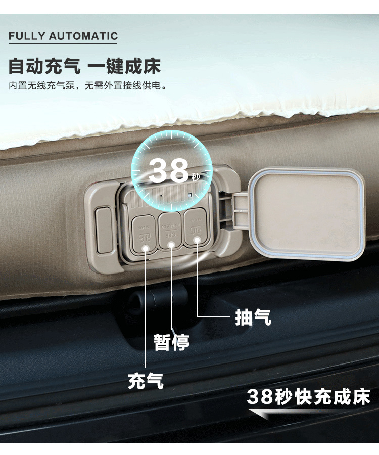Suitable for Tesla Modely Sponge Camping Style Pumping and Charging Integrated Automatic Inflatable Bed Sleeping Mattress Car Bed Sleeping Pad