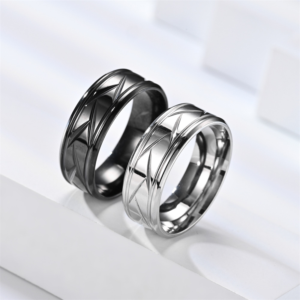 Simple Style Round Stainless Steel Unisex Rings display picture 4