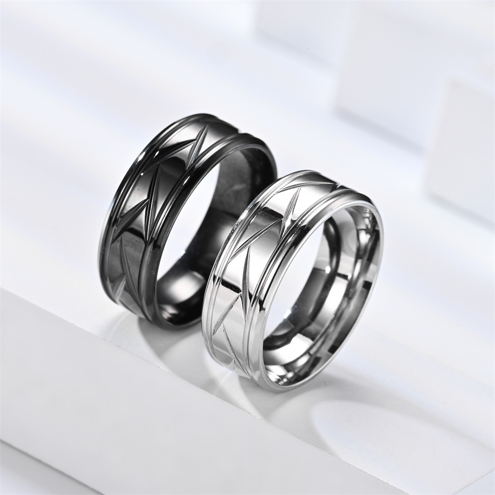 Daily Occasion Simple Style Round Stainless Steel Unisex Rings