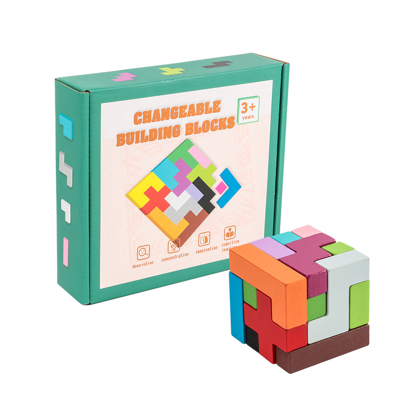 Educación DE LOS NIÑOS Luban Soma cubo inteligente tres bloques de construcción tridimensionales Espacio Juguetes de 3 años de edad