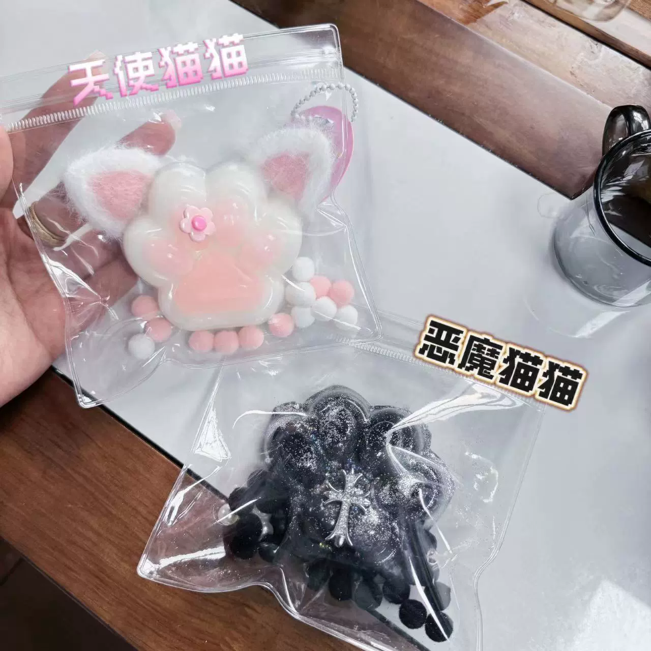 Новый ангельский кошачий коготь, кошачьи уши, крест, темный кошачий коготь, сжимаемая игрушка, супер мягкая грязь, ощущение маленькой красной книги, тот же стиль