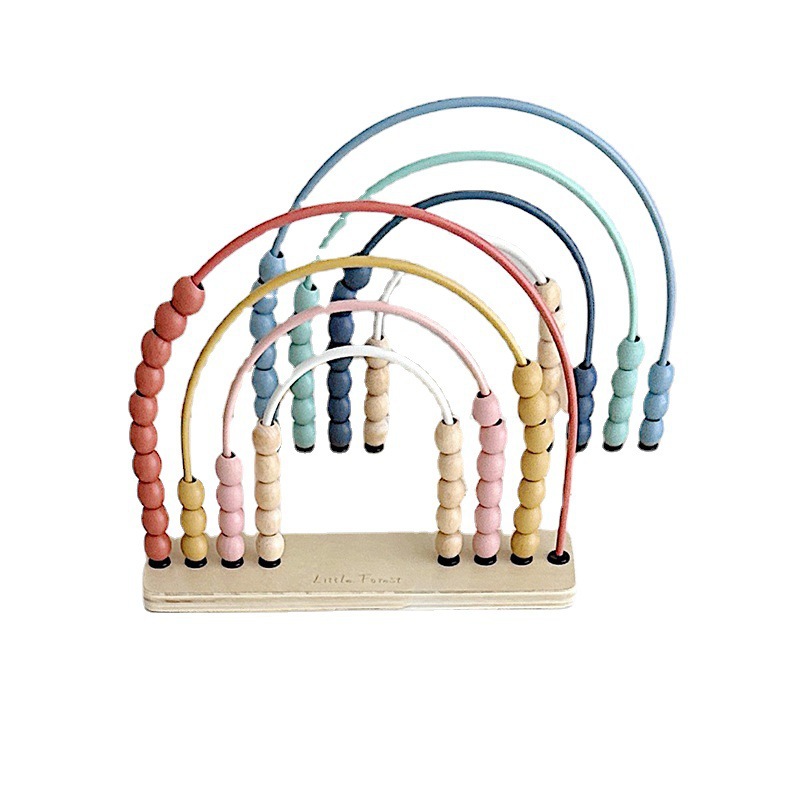 Ábaco de arcoíris de madera para niños, juguete educativo temprano para el aprendizaje cognitivo, ábaco de arcoíris de madera para niños y niñas. image 6