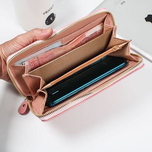New Women's Long Zipper Wallet Large Capacity Multi-Card Slot Lychee Pattern Handbag Simple and Versatile Women's Zero Wallet