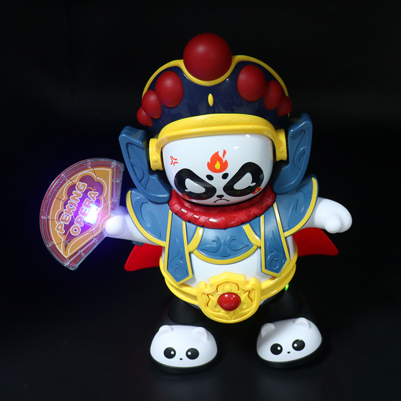 El cambio de cara eléctrico panda ópera de Sichuan muñeca música luz juguetes automáticos de cambio de cara robot de baile puzzle para niños