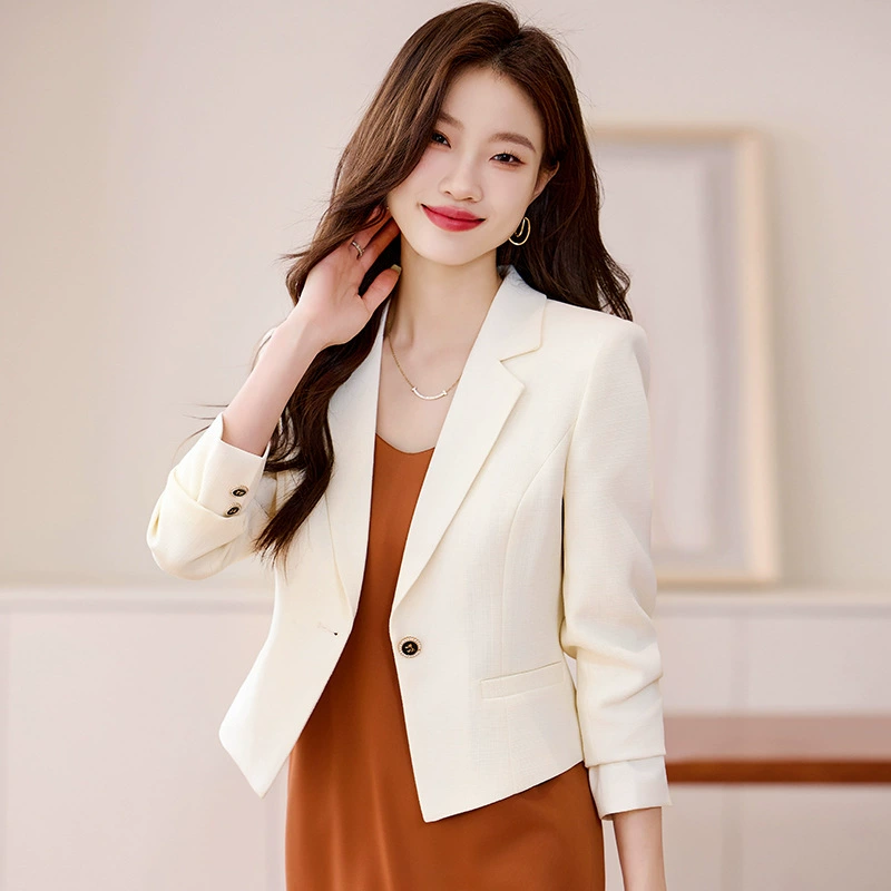 Apricot classic suit jacket for leisure, oversize, high-quality style