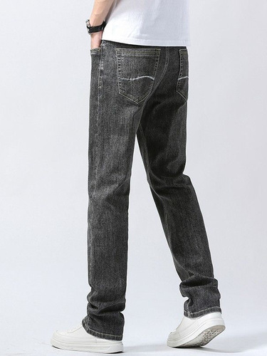 Straight-leg Men's Pants Spring and Summer Trend Brand Jeans Korean Version Elastic Tapered Fit Blue Casual Versatile Long Pants