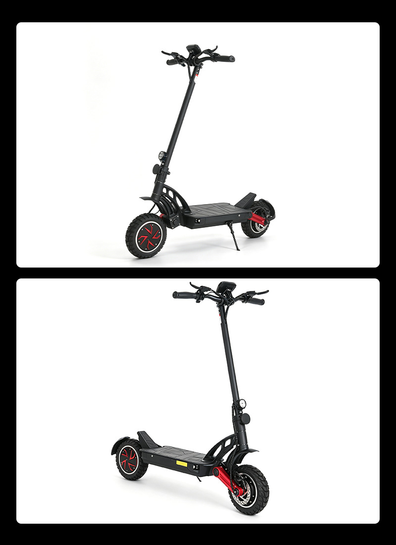 Two-wheel skateboard with dual motors and dual drive, 1600W power electric scooter for adults