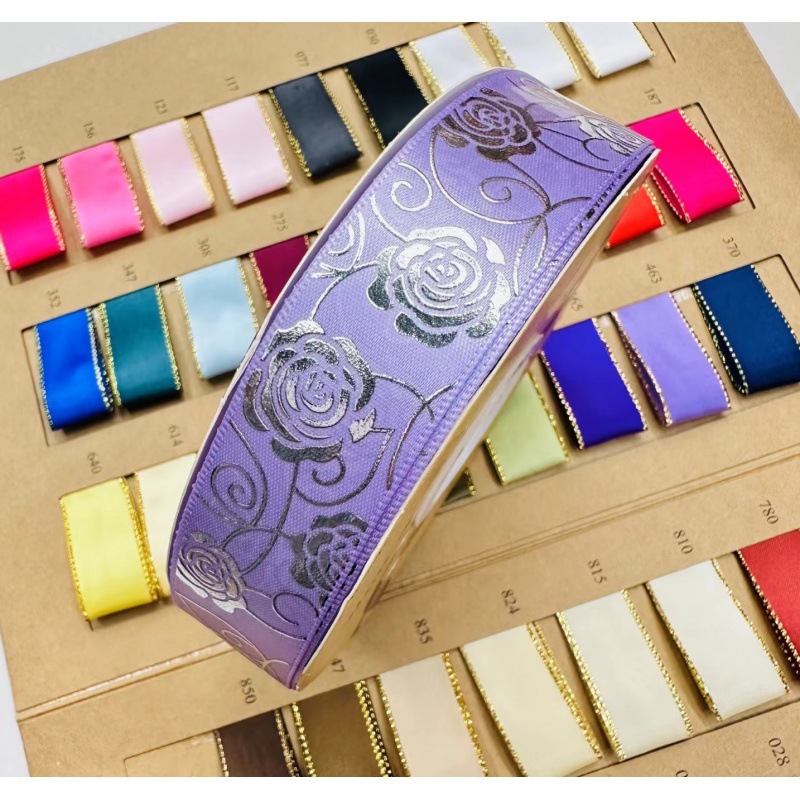 2,5 cm de ancho rosa plateada Lolita hecha a mano DIY cinta caja de regalo de paquete de joyería cinta de soporte