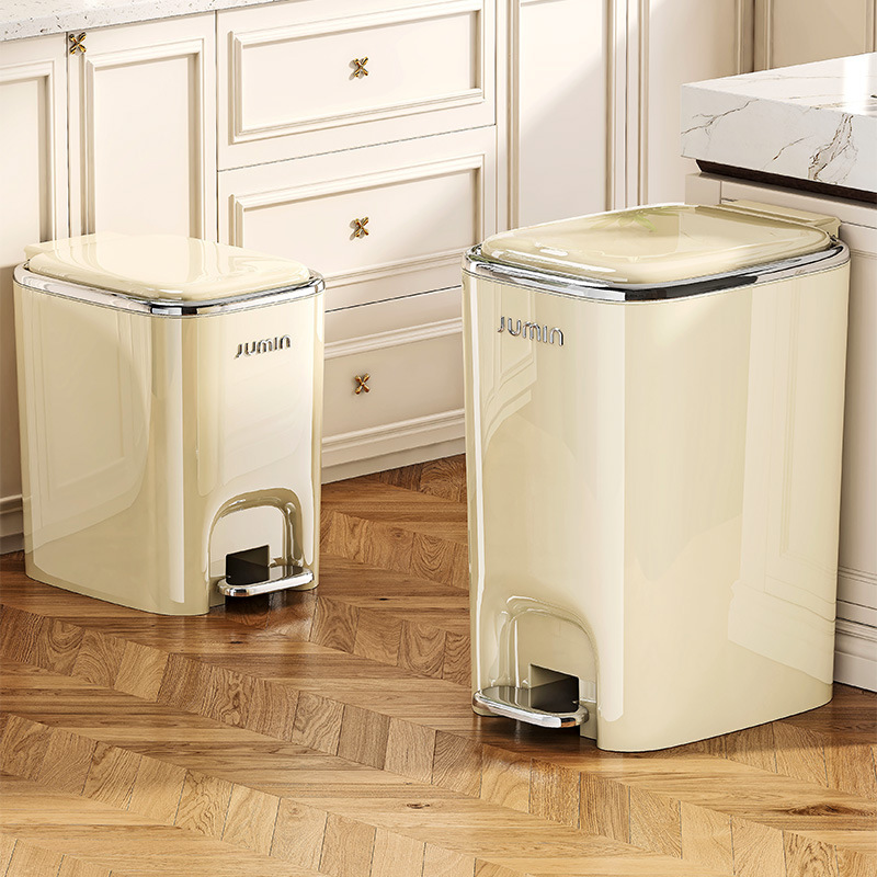 Trash Can Home 2025 New Style Living Room Kitchen with Lid Bedroom Large Capacity High Beauty Pedon Light Luxury Trash Basket