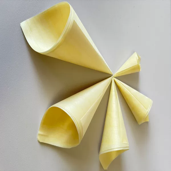 Cross-Border Labeling Disposable Tableware Poplar Ice Cream Cone Container Wooden Cone Disposable Wood Veneer Cone Horn Cup