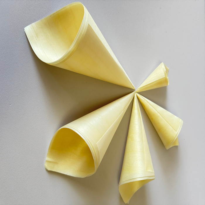 Cross-Border Labeling Disposable Tableware Poplar Ice Cream Cone Container Wooden Cone Disposable Wood Veneer Cone Horn Cup