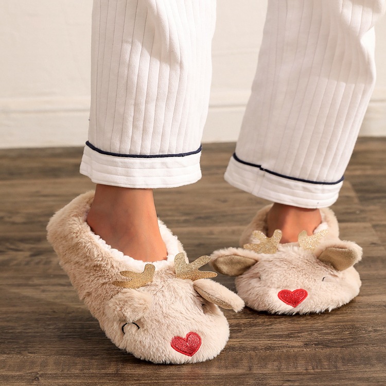 Love Elk Plush Slippers