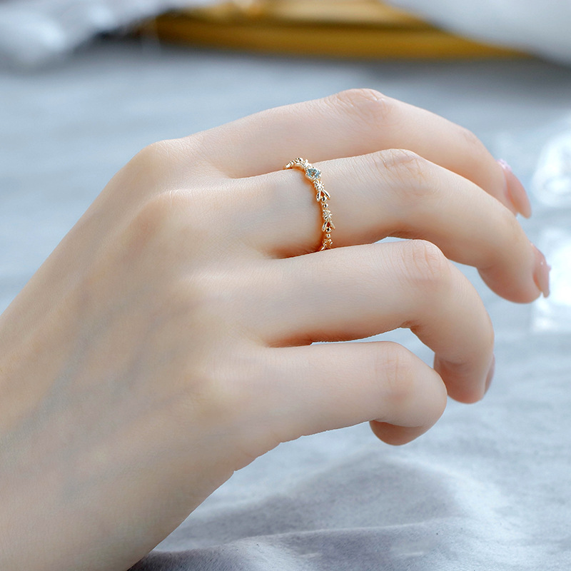Solid Color Pattern Women's Gender Inlay Design 925 Sterling Silver Zircon Solid Color Rings