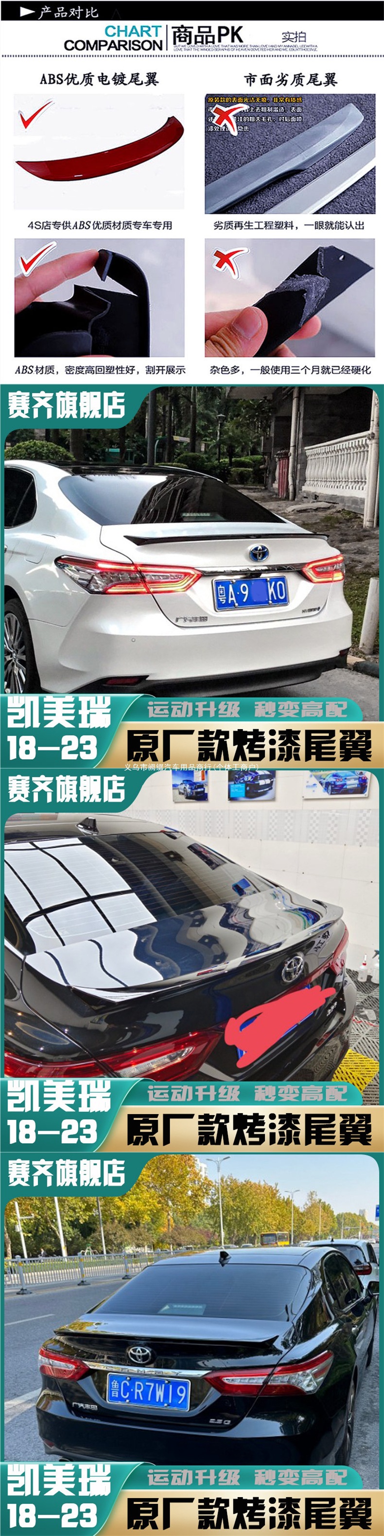 Suitable for 2018-2023 new Camry rear spoiler, Toyota 19/20 eighth generation modified original factory style sporty appearance