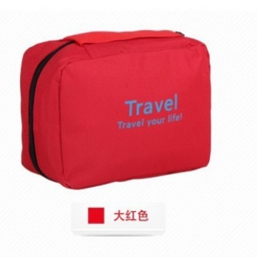 Large-capacity travel toiletry bag with hook-style handle, travel washroom supplies cosmetic bag